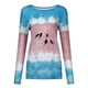 thumbnail image 3 of Pntutb Casual mujer verano Sexy gradiente estampado Regular cuello redondo mujeres manga larga top Pntutb Pntutb-287, 3 of 3
