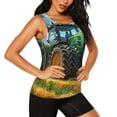 thumbnail image 2 of Balery Green Tractor Field Camiseta sin mangas estampada ligera para mujer, tops de entrenamiento sin mangas, camisetas de yoga transpirables de secado rápido.-Medium, 2 of 7