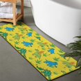 thumbnail image 2 of Yellow Dinosaurs Plants Pattern Bathroom Rugs Mat,Non Slip Microfiber Bathroom Rug,Rubber Backing,Soft Bathroom Mats for Bathroom Floor,Tub and Shower,47x17in(120x43cm), 2 of 5