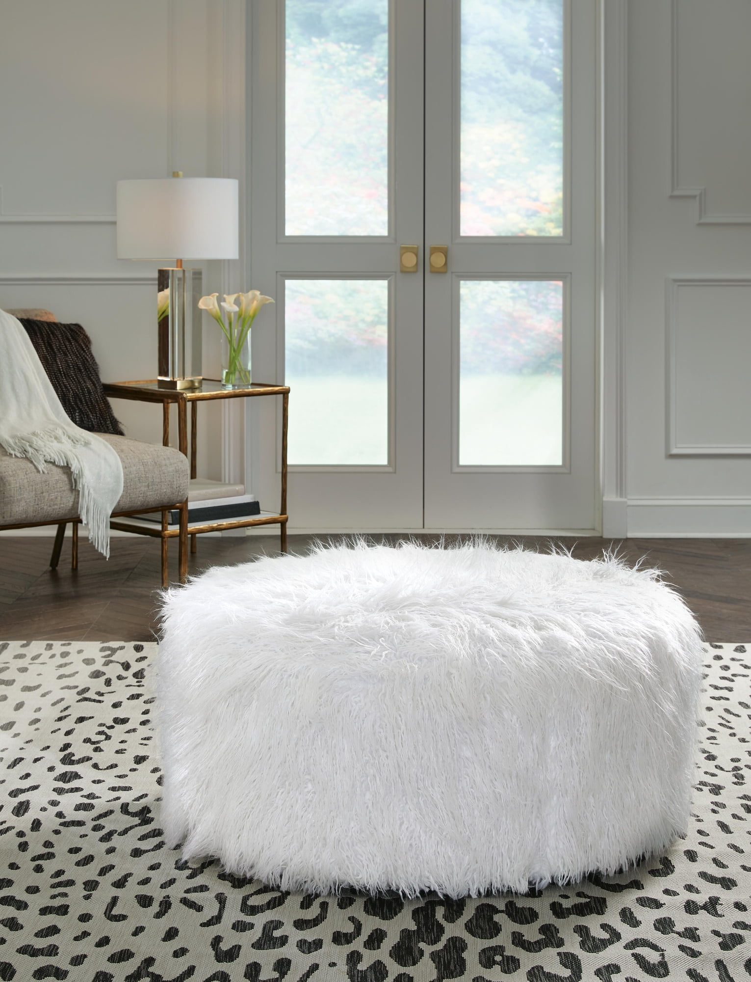 Signature Design by Ashley Casual Galice Oversized Accent Ottoman, White