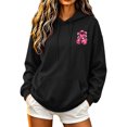 thumbnail image 6 of JOANKDMI Women's Boxing Gloves Pink Ribbon Hoodies Breast Cancer Awareness Graphic Pullover Sweatshirt Long Sleeve Pocket Drawstring Activewear Fight Like a Girl, 6 of 6