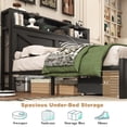 thumbnail image 4 of Fastroby Queen Bed Frame with Storage Headboard & Drawers, Farmhouse Style, No Box Spring Needed, Black, 4 of 10