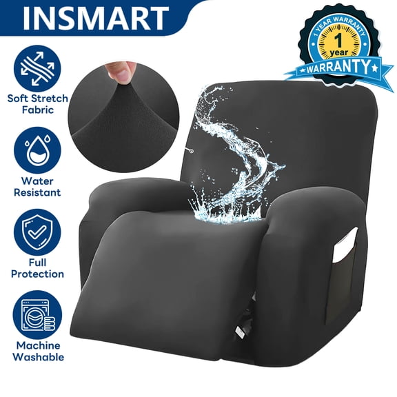 INSMART 4-Piece Recliner Covers, Slipcovers with Water-Resistant Stretch Fit for Chair Sofa
