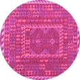 thumbnail image 1 of Ahgly Company Indoor Round Oriental Pink Traditional Area Rugs, 5' Round, 1 of 4