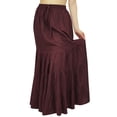 thumbnail image 1 of Bimba Jupe Longue Évasée Boho Taille Élastique en Rayonne Boho, 1 of 10