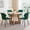 Green Chairs, variant on 47" Round Dining Table Set for 4 Mid-Century Modern Kitchen Table with 4 Upholstered Chairs Kitchen Coffee Set Dining Table and Chairs for Living Room(Natural Table with 4 Beige Chairs)