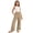 C170-Khaki, variant on Staki Girl's Wide Leg Casual Linen Pants Elastic High Waisted Long Loose Trousers 4-14 Years,9-10 Years