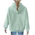 thumbnail image 4 of Gpaecead Hoodies For Teen Girls Casual Solid Color Long Sleeve Crewneck Pullover Sweatshirts with Pockets 7 Years Green, 4 of 7