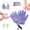 (1 Pair-Purple), variant on 3D Textured Five-Finger Exfoliating Bath Glove, Body Scrub Shower Mitts,Exfoliating Bath Gloves, Deep Body Scrub Mitts for Shower, Cleansing, Lathering and Massage(1 Pair-White)