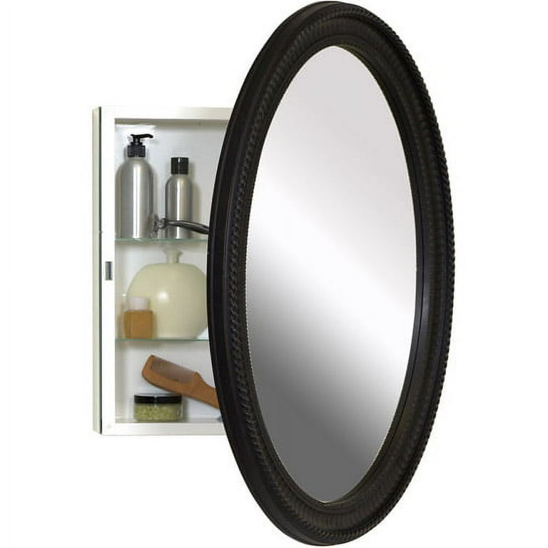 Zenith oval medicine cabinet with poly frame discount