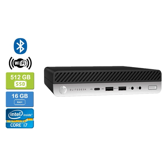 Remis à Neuf : HP 800 G4 Intel Core i7-8700T 16 Go 512 Go SSD Win 10 Pro Wi-Fi Bluetooth UK&M