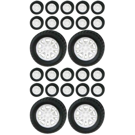 60 Pcs Rubber Wheels for Kids Toys, Childrens Craft Car Wheels, Toddler Toy Replacement Parts, and