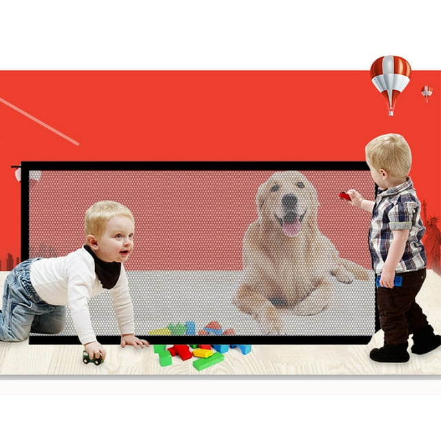 Dog Fence Multipurpose Baby Security Workmanship Safety Gate Net Adjusable Rod Flexible Compact Size Puppy Barrier Pet Supplies 110*72