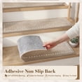 thumbnail image 2 of SIXHOME Non-Slip Stair Treads for Wooden Steps Plush Washable Carpet Treads Indoor Peel and Stick Reusable Adhesive, 15 Pack 8"x30" Beige, 2 of 6