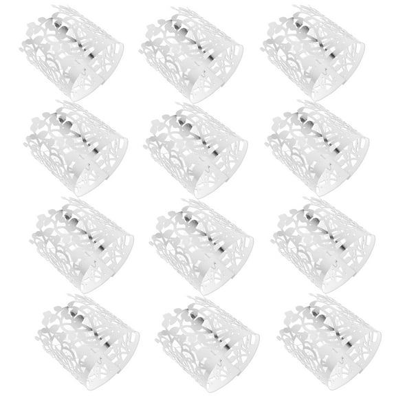 unbranded  50 Pcs Napkin Rings Rose Gold Tissue Paper Decoration Holder Silver