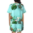 thumbnail image 3 of Bingfone Tropical Pineapple Print Pajamas Sets for Women Soft Short-Sleeved Pjs with Lounge Shorts Two Piece Sleepwear, 3 of 8