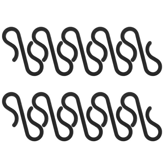BALAHAPY 10Pcs Hooks Black Plastic String Light Clips for Outdoor Use Weatherproof Homeowners