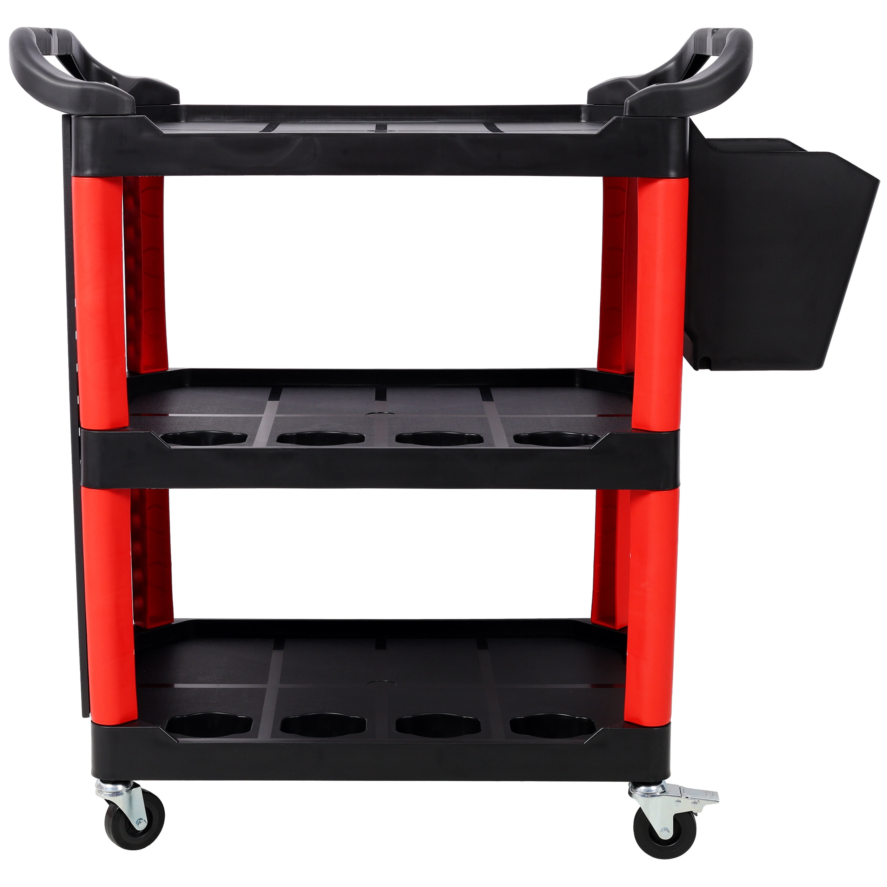 Tool Cart, 3 Tier Rolling Auto Detail Cart With Wheels,With Bucket & Panel & Hook,for Detailers Garage, Workshop, Repair Shop, Storage Tool,Red&Black, Black+Red Tool Storage Cart,Mechanics Tool Cart