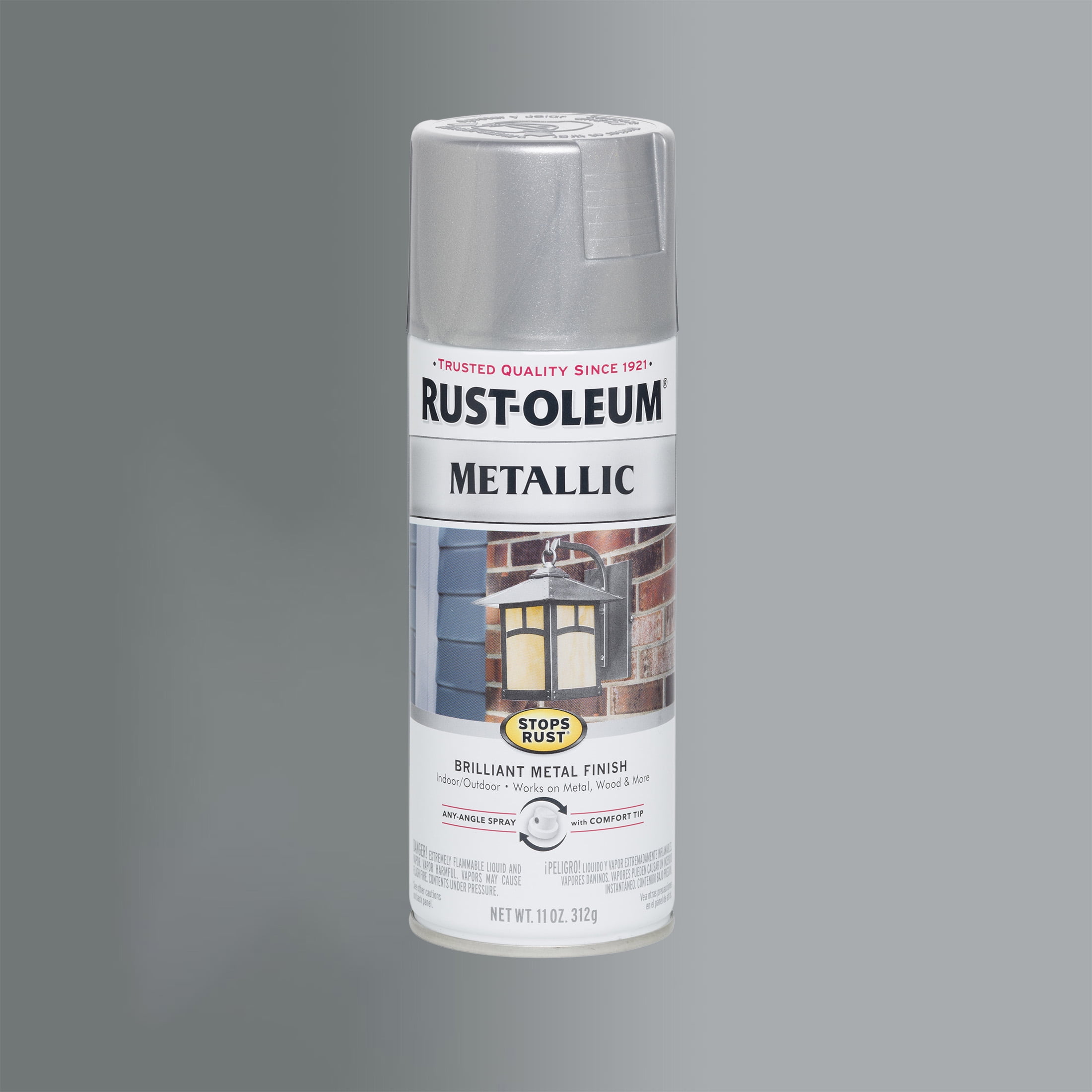 (2 pack) Silver, Rust-Oleum Stops Rust Metallic Spray Paint-7271830, 11 oz