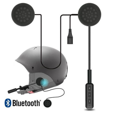 Motorcycle Helmet Bluetooth 4.1 Earphone Bicycle Wireless Intercom Headset Stereo Helmet Headphones with Hands Free Speakers Music Call Control Wide Compatibility