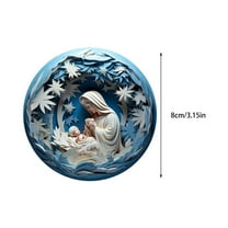 Virelaxpo 3D Nativity Scene Acrylic Hanging Ornament for Christmas Tree Home Wall Decor