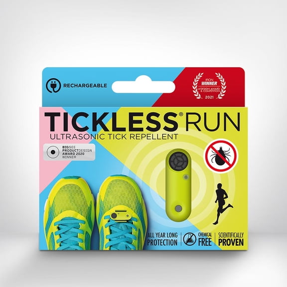Tickless Run - Chemical Free, Ultrasonic, Natural Tick Repellent for Runners | for all ages - Neon Yellow