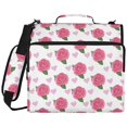 thumbnail image 2 of Zipper Binder with Shoulder Strap 2 inch 3 Ring Waterproof File Folder Organizer Bag 500 Sheet Pink Roses and Red Hearts, 2 of 8