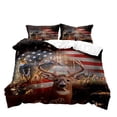 thumbnail image 2 of LUVIVIHOME 3PCS Deer Duvet Cover Queen Bedding Set, Patriotic American Flag Elk Moose Woodland Animal Country Rustic Farmhouse Cabin Lodge Quilt Comforter Cover, Hunting Gifts for Men, 2 Pillow Shams, 2 of 7
