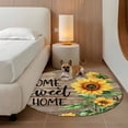 thumbnail image 3 of Area Rug 36in, Country Sunflower Bee Green Leaves Floor Carpet Living Room Rug, Farm Retro Wood Board Non-Slip Welcome Mat Indoor Rugs for Bedroom Dining Room, 3 of 9