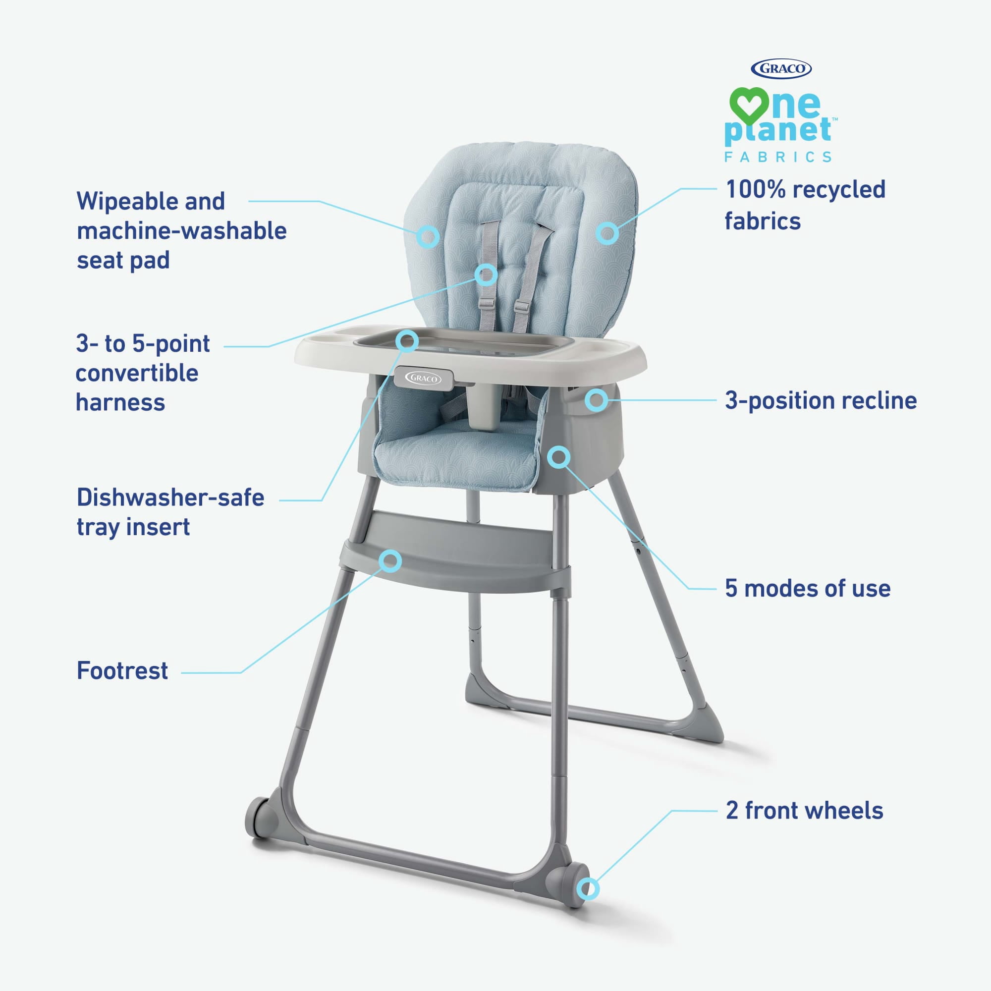 Graco Made2Grow 5-in-1 Highchair, Hudson