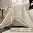 thumbnail image 6 of Eurhowing Non Slip Sofa Cover for 1/2/3/4 Cushion Couch, Pet Proof Chenille Throw Slipcover Blanket, Machine Washable Furniture Protector for Living Room (Off-White, 71"×134"), 6 of 9