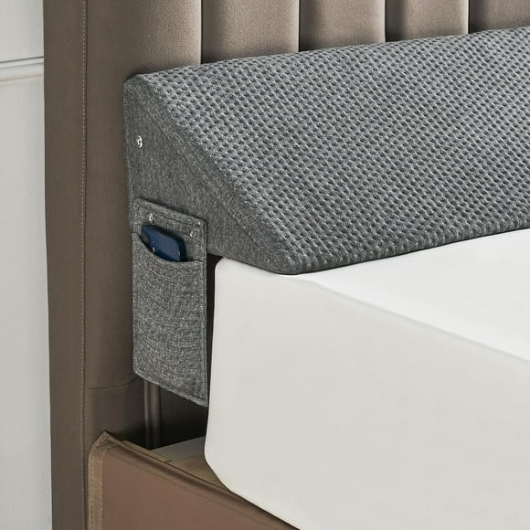Almohada con forma de cuña IFNOW, tamaño queen, relleno de huecos, gris oscuro