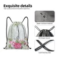 thumbnail image 4 of Honeii Vintage Wood with Floral Print Drawstring Backpack,Drawstring Bags String Backpack Gym Cinch Sack Backpack Sport Bag Draw-Medium, 4 of 6