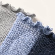 Tipi Toe Womens Elegant Ruffle Trim Crew Socks 3-Pack