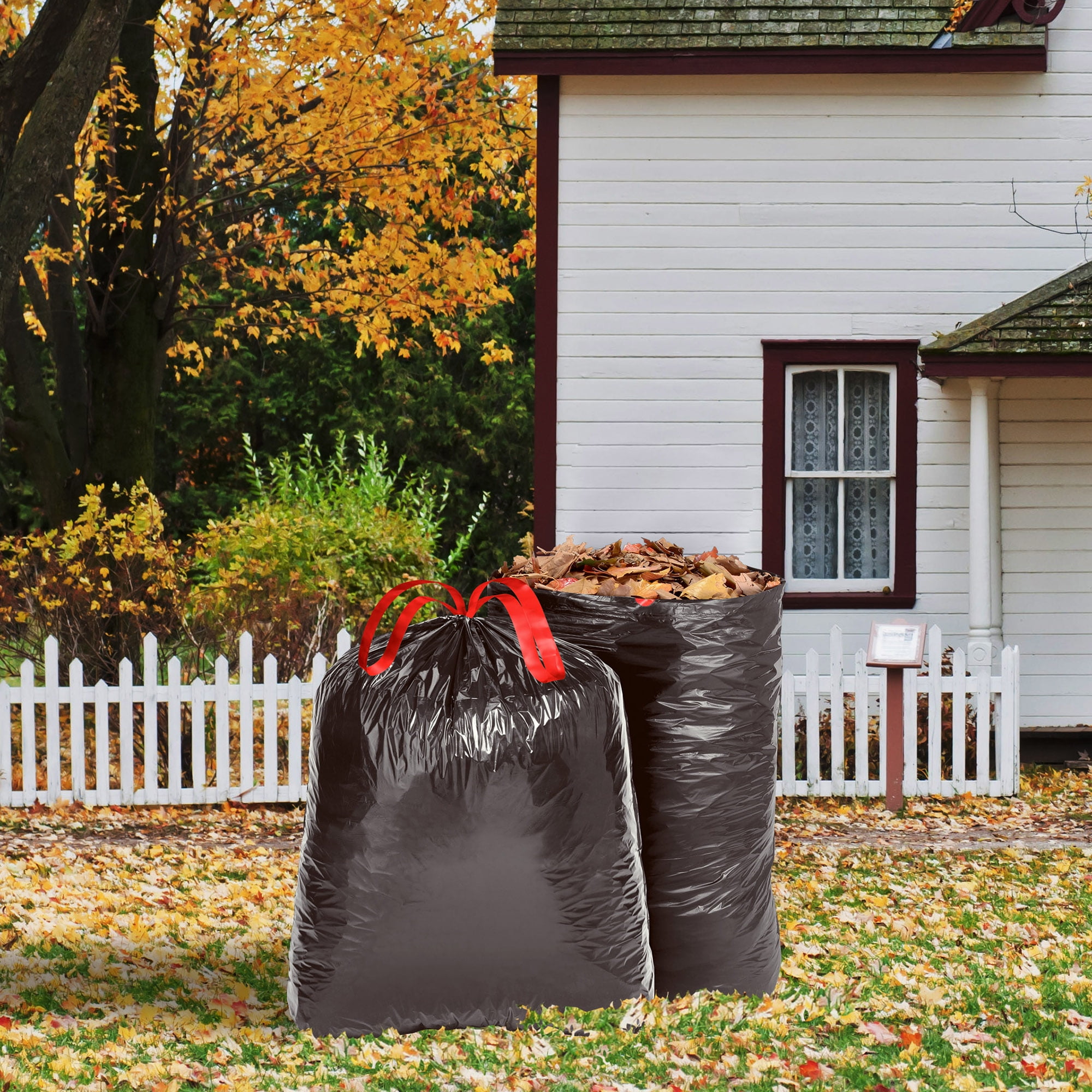 Husky 39-Gallon Drawstring Black Yard Bags, 40 Bags