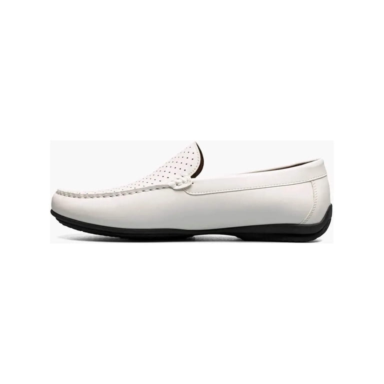 Stacy Adams Conroy Moc Toe Perf Slip-On Casual Shoes White  display picture 3