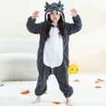 thumbnail image 5 of Kids Animal Onesies Pajamas Girls Boys Fuzzy Fleece Hooded Jumpsuits Sleepwear Cute Family Pajama Rompers Dark Gray, 10 Y, 5 of 5