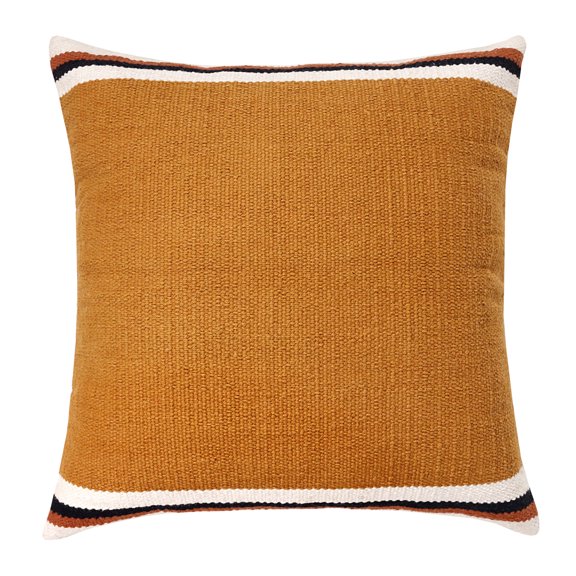 LR Home Apollo Cotton Poly Filled Pillow in Orange/White, 20" x 20"