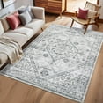 thumbnail image 6 of Washable 9x12 Area Rug Living Room, Soft Oriental Floral Farmhouse Rugs Indoor Vintage Large Accent Carpet, Light Grey, 6 of 9