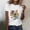 Black, variant on QHWAUAKFBN T Shirts For Women Loose Fit Simple Printing Comfortable Round Neck Short Sleeve Tshirts Top