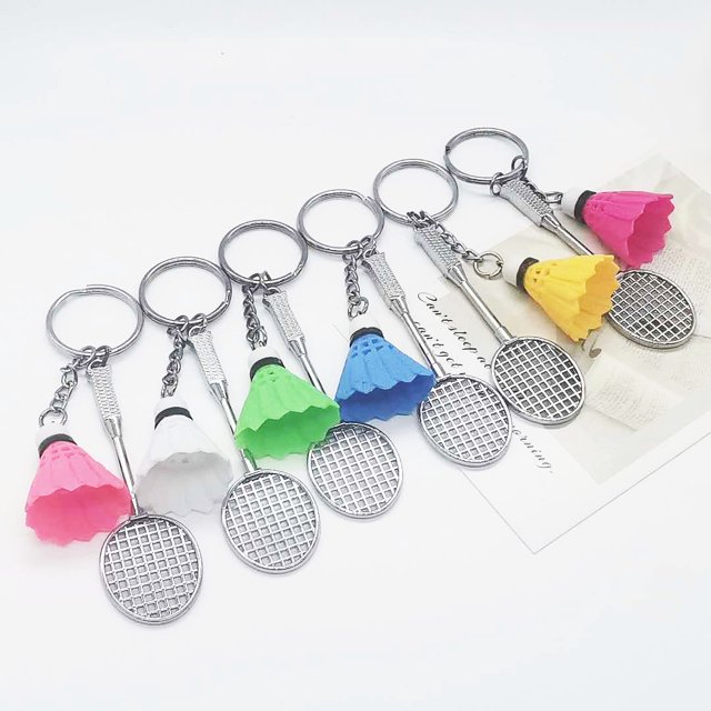 Llavero de bádminton colgante, regalo creativo, mini artesanías de bádminton, colgante de bádminton de dibujos animados