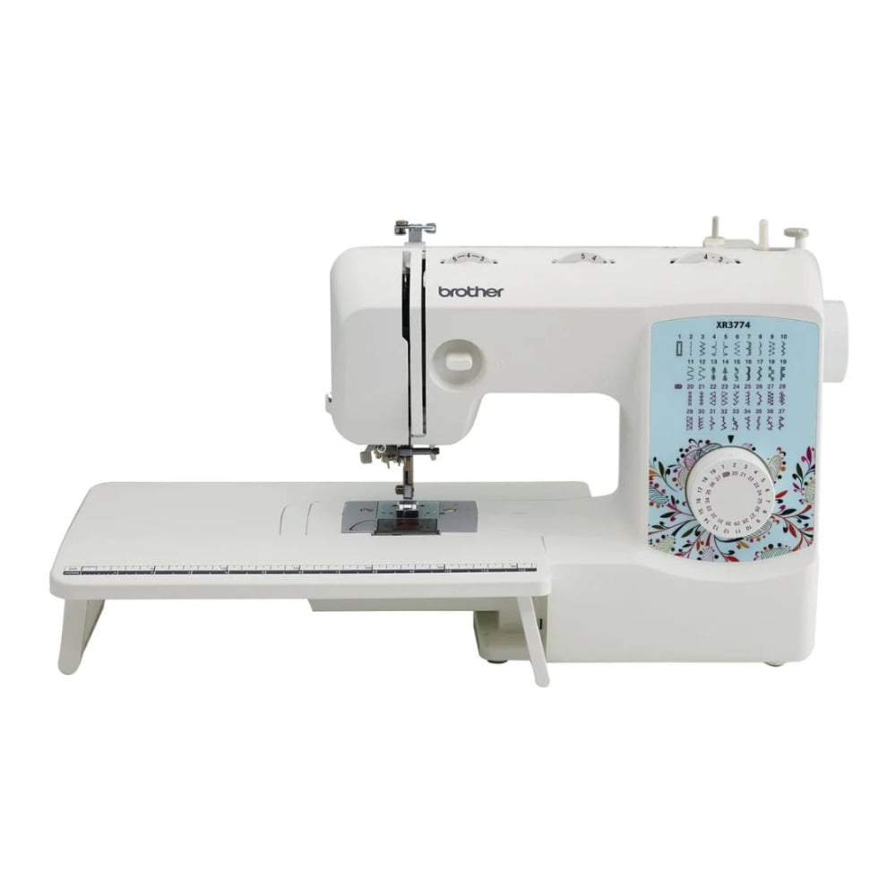 Brother XR3774 Wide Table Sewing and Quilting Machine Bundle with Hard Case and 12 Color Sewing Thread Kit (3 items)