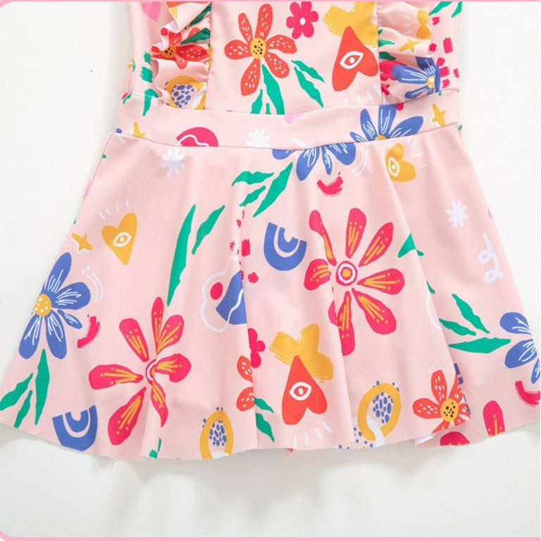 Odeerbi One Piece Swim Dress Athletic Training Swimsuits for Kids Girls  Modest Vintage Swimdress Bathing Suits Skirt Swimwear Children's Summer  Princess Sunflower Skirt Beachwear Pink - Walmart.com