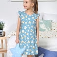 thumbnail image 4 of Fotbe Blue Popcorn Vestido de Dormir para Niñas de 3 a 10 Años, Mangas Cortas, Estilo Princesa, Pijama Camisón con Mangas Voladas-Medium, 4 of 6