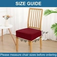 thumbnail image 2 of Smiry Waterproof Chair Seat Covers, Stretch Jacquard Chair Covers for Dining Chairs Set of 4, Removable Chair Seat Slipcovers Protector, Wine Red, 2 of 8