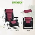 thumbnail image 3 of Backyard Expressions Deluxe XL Padded Recliner Chair – Ergonomic Anti-Gravity Lounger with Folding Design, Side Tray, and Adjustable Headrest, 3 of 7