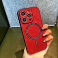 thumbnail image 1 of Magsafe-Funda de cuero suave para teléfono móvil, carcasa trasera naranja de lujo a la moda para Iphone 11, 12, 13, 14 Pro MAX, X, XR, XS, 7, 8Plus Fivean unisex, 1 of 2