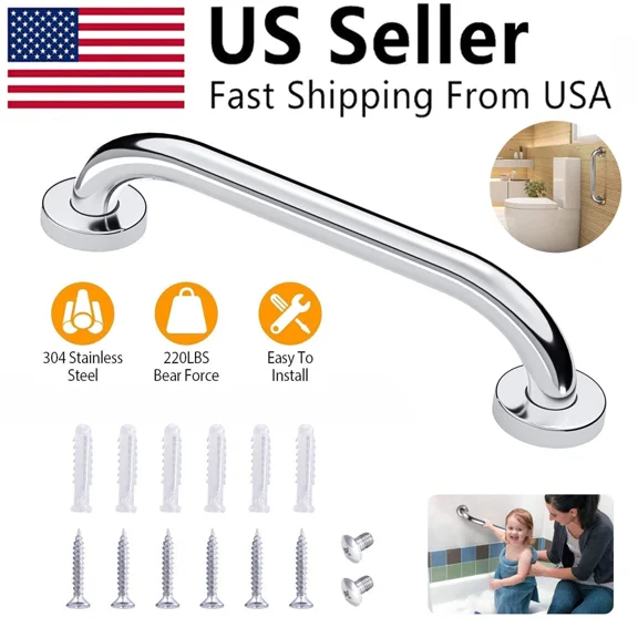 Shower Stainless Steel Grab Bar Handle Bathroom Safety Handicap Tub Support Rail