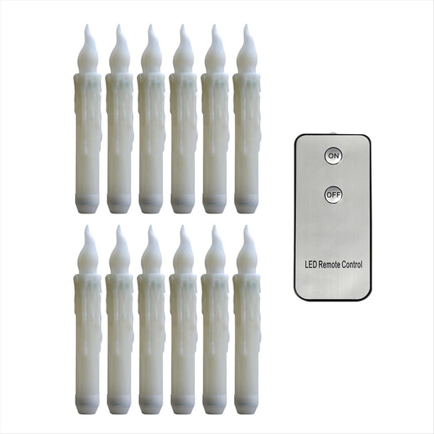 Velas de Halloween con Control Remoto Velas LED Sin Llama para Suministros Decoración Familiar de Cumpleaños, Flash Amarillo