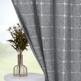 thumbnail image 3 of Coolmee Backout Windows Valances for Kitchen Bedroom Boho Gingham Linen Rod Pocket Window Valance Curtains Dark Grey 26" x 24" 2 Panel, 3 of 7
